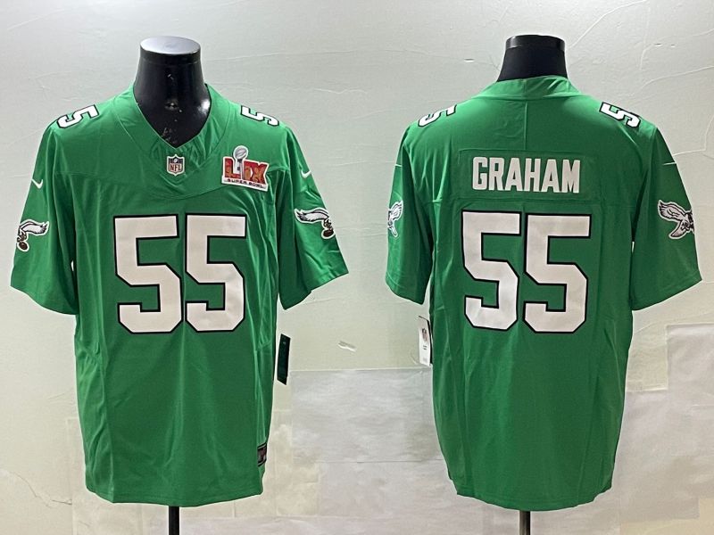 Men Philadelphia Eagles #55 Graham Green three generations 2025 Nike Vapor Limited NFL Jersey style 2